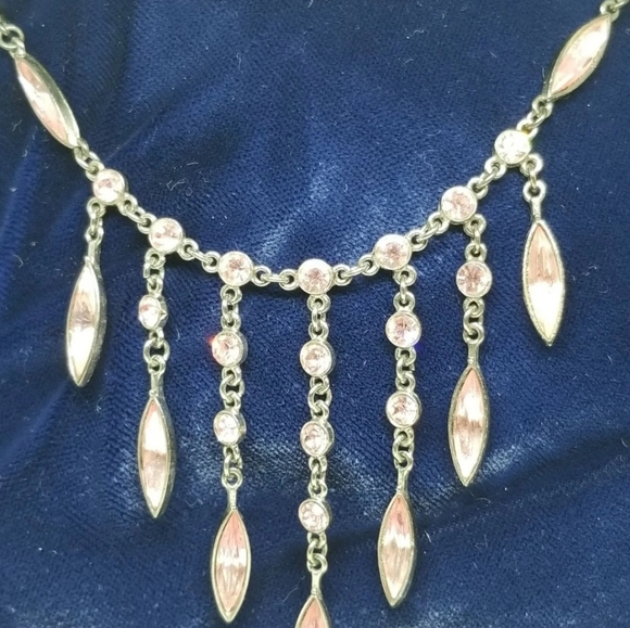 Vintage Pink crystals necklace boho gypsy - Picture 3 of 3